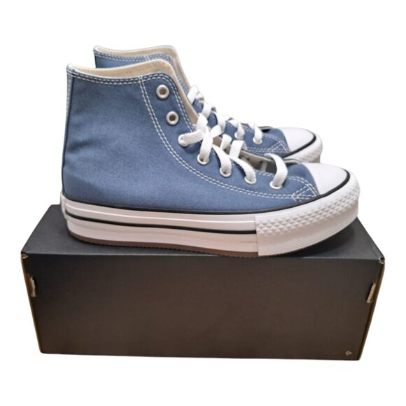 NWT Converse Little Kids EVA Lift Canvas Platform - Lakeside Blue - MultipleSize - Picture 8 of 15